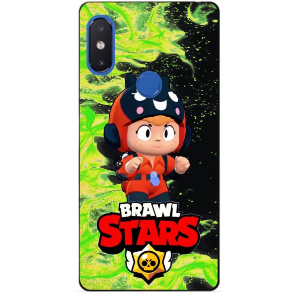 

Силиконовый бампер чехол Candy для Xiaomi Mi 8 с героем Бравл Старс Беа снайпер