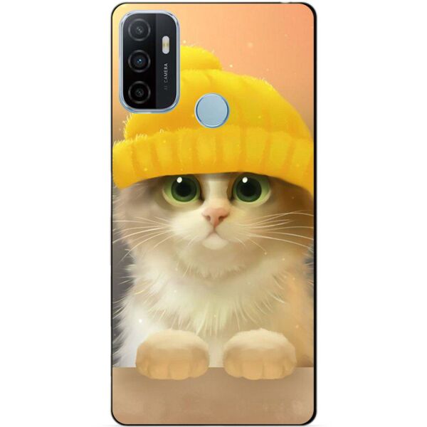 

Силиконовый бампер чехол Candy для Oppo A53 с рисунком Котик в шапке