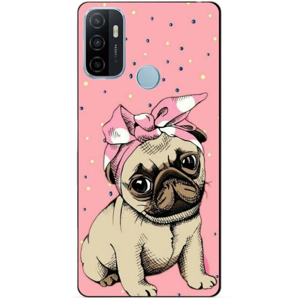 

Силиконовый бампер чехол Candy для Oppo A53 с рисунком Мопс