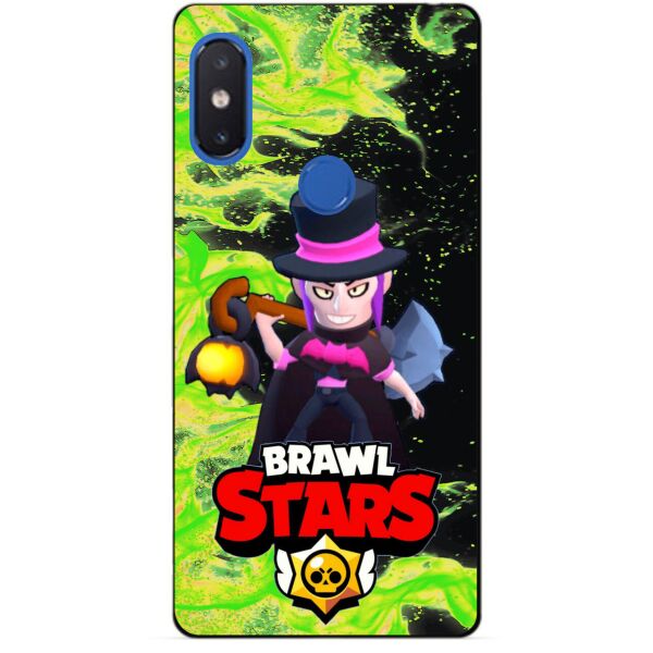 

Силиконовый бампер чехол Candy для Xiaomi Mi 8 с героем Бравл Старс Мортис