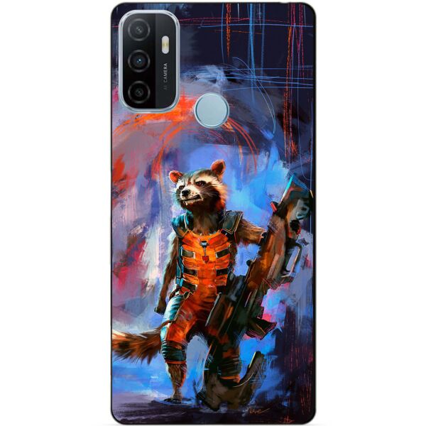 

Силиконовый бампер чехол Candy для Oppo A53 с рисунком Реактивный енот