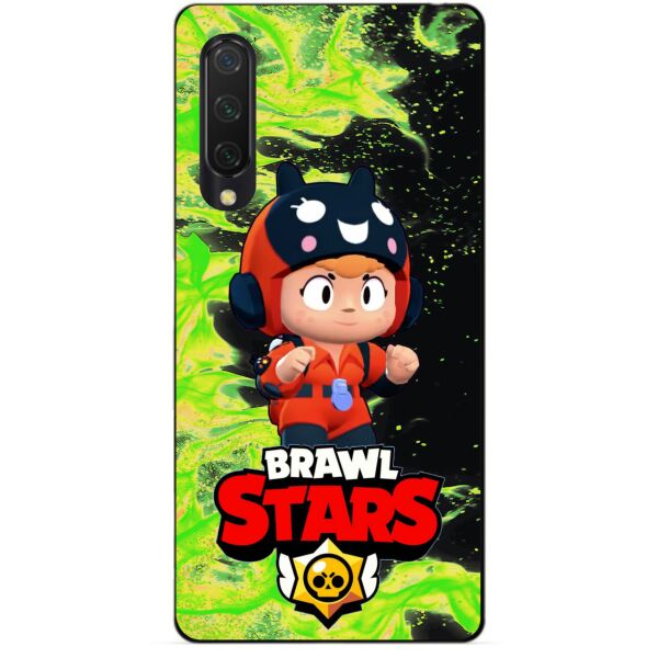 

Силиконовый бампер чехол Candy для Xiaomi Mi 9 Lite с Героем Бравл Старс Беа снайпер