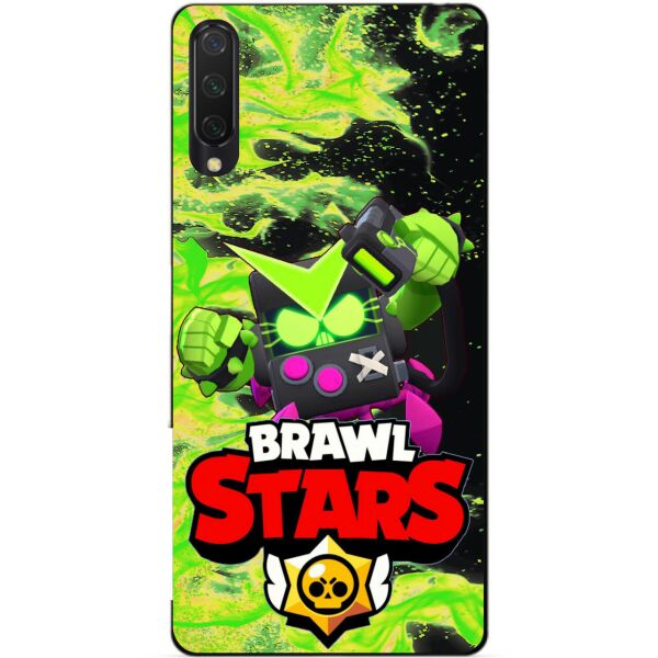 

Силиконовый бампер чехол Candy для Xiaomi Mi 9 Lite с Героем Бравл Старс Вирус Бит