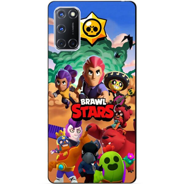 

Силиконовый бампер чехол Candy для Oppo A72 с игрой Бравл Старс