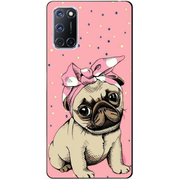 

Силиконовый бампер чехол Candy для Oppo A72 с рисунком Мопс