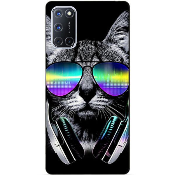 

Силиконовый бампер чехол Candy для Oppo A72 с рисунком Музыкальный кот