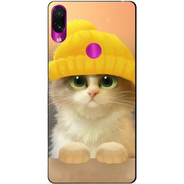 

Бампер силиконовый чехол Candy для Xiaomi Redmi Note 7 Котик в шапке