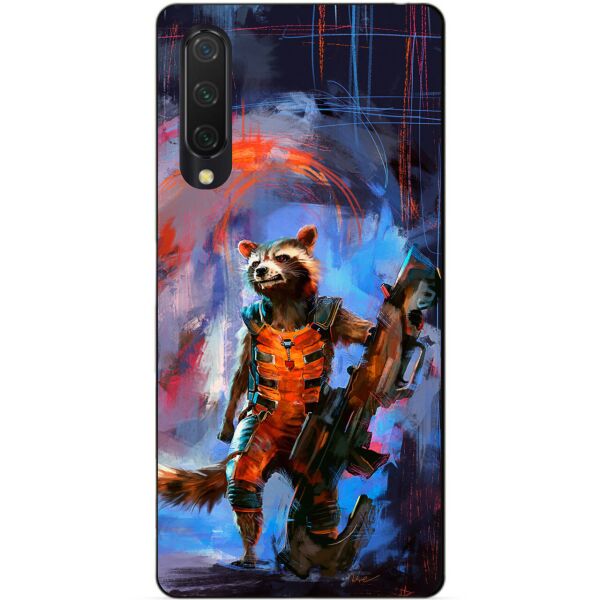 

Силиконовый бампер чехол Candy для Xiaomi Mi 9 Lite с рисунком Реактивный Енот