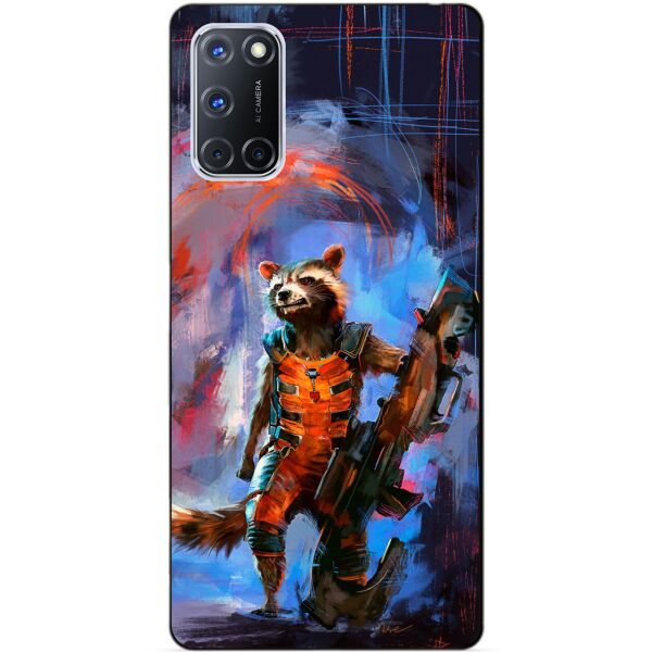 

Силиконовый бампер чехол Candy для Oppo A72 с рисунком Реактивный енот