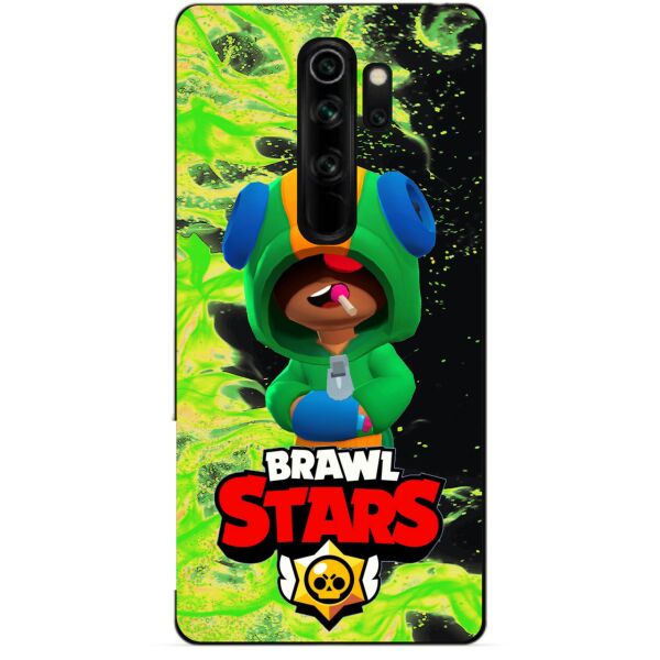 

Бампер силиконовый чехол Candy для Xiaomi Redmi Note 8 Pro с Героем Brawl Stars Леон