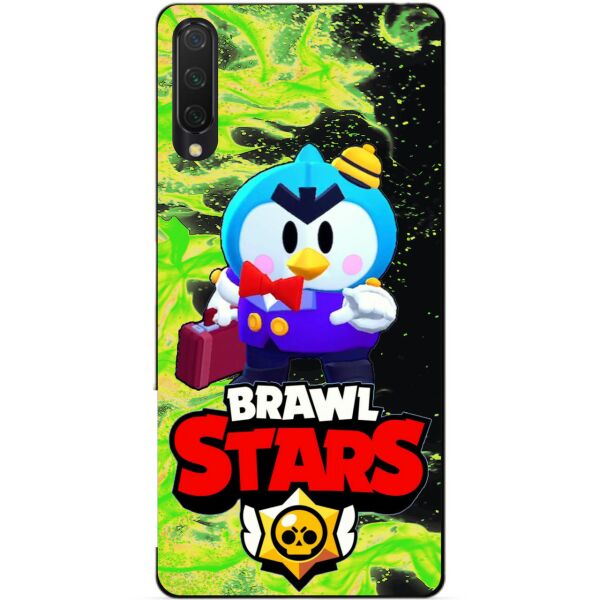 

Силиконовый бампер чехол Candy для Xiaomi Mi 9 SE с героем Бравл Старс Мистер П.