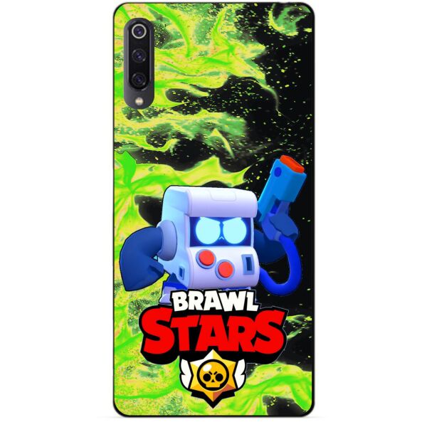 

Силиконовый бампер чехол Candy для Xiaomi Mi 9 с героем Бравл Старс 8-Бит