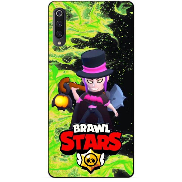 

Силиконовый бампер чехол Candy для Xiaomi Mi 9 с героем Бравл Старс Мортис