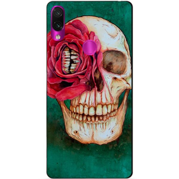 

Силиконовый чехол Candy для Xiaomi Redmi 7 Череп с цветком