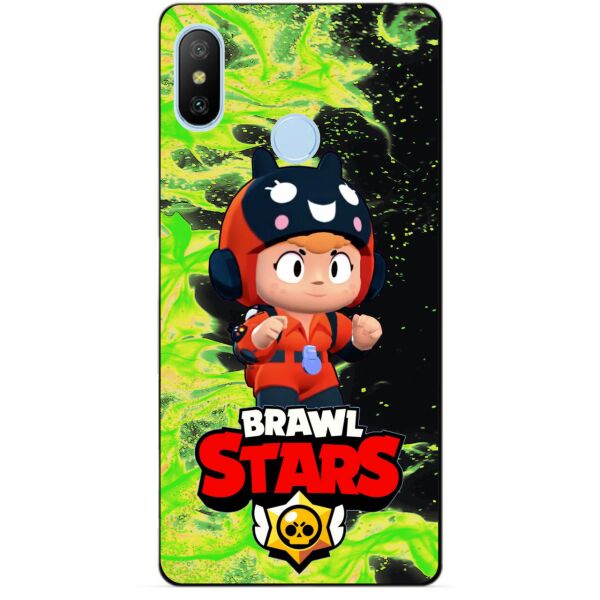 

Силиконовый бампер чехол Candy для Xiaomi Mi A2 Lite с Героем Brawl Stars Беа снайпер