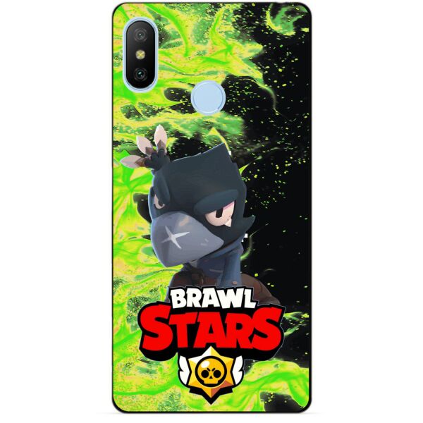 

Силиконовый бампер чехол Candy для Xiaomi Mi A2 Lite с Героем Brawl Stars Ворон