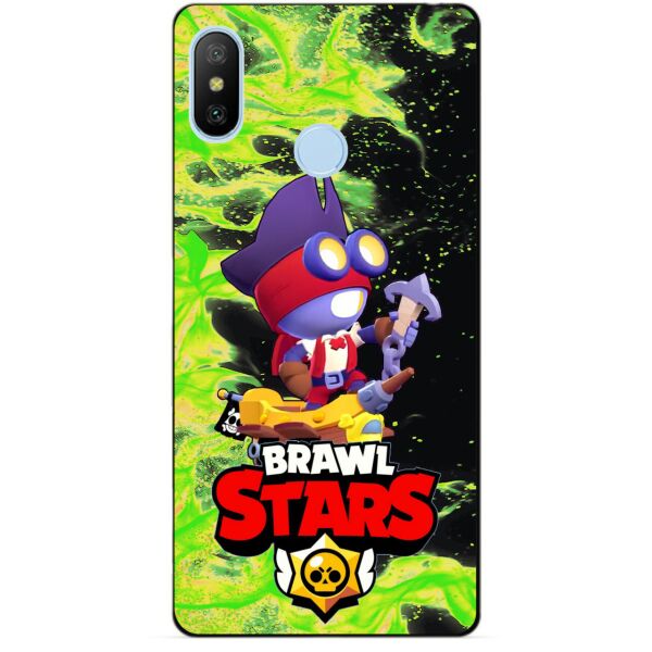 

Силиконовый бампер чехол Candy для Xiaomi Mi A2 Lite с Героем Brawl Stars Карл пират