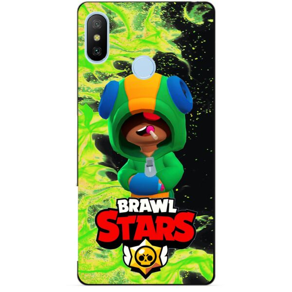 

Силиконовый бампер чехол Candy для Xiaomi Mi A2 Lite с Героем Brawl Stars Леон