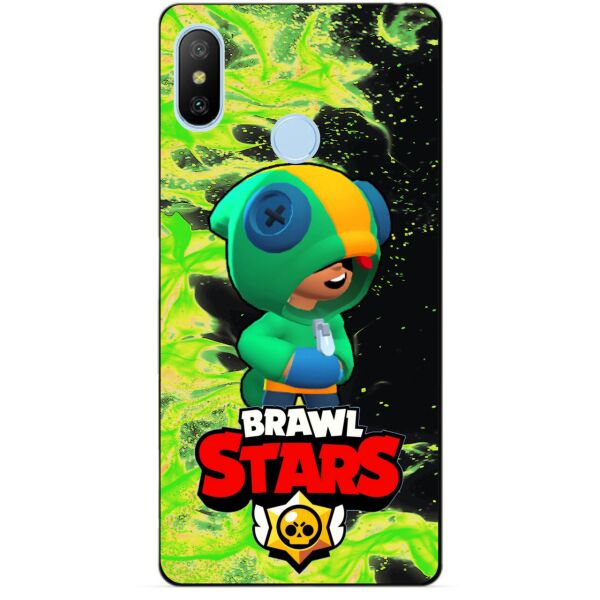 

Силиконовый бампер чехол Candy для Xiaomi Mi A2 Lite с Героем Brawl Stars Леон Brawl