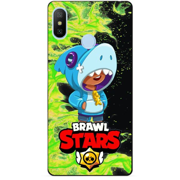 

Силиконовый бампер чехол Candy для Xiaomi Mi A2 Lite с Героем Brawl Stars Леон акула