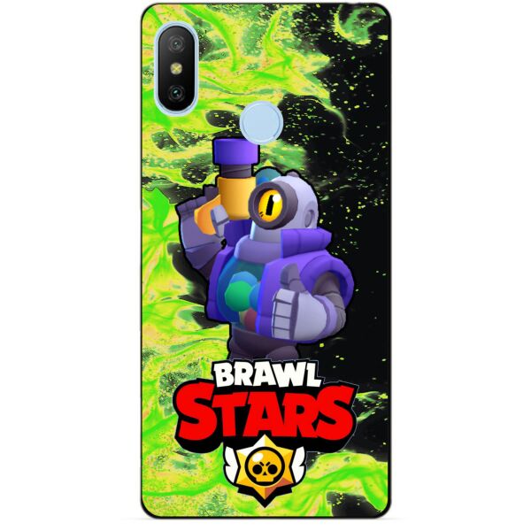 

Силиконовый бампер чехол Candy для Xiaomi Mi A2 Lite с Героем Brawl Stars Рико