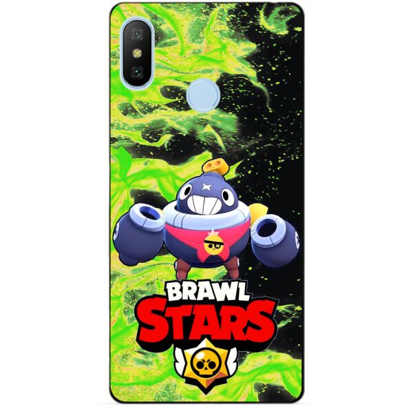 

Силиконовый бампер чехол Candy для Xiaomi Mi A2 Lite с Героем Brawl Stars Тик