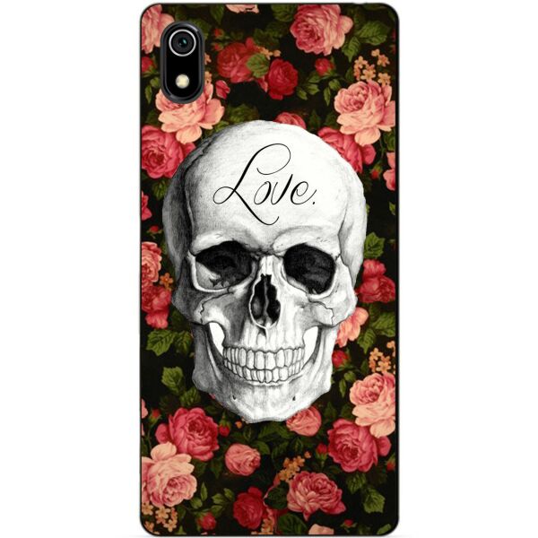 

Силиконовый чехол Candy для Xiaomi Redmi 7a с рисунком Череп на цветах