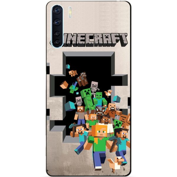 

Силиконовый бампер чехол Candy для Oppo A91 с игрой Minecraft