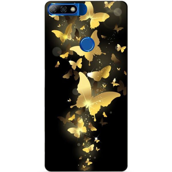 

Бампер чехол силиконовый бампер Candy для Huawei Y7 Prime 2018 с рисунком Золотые Бабочки