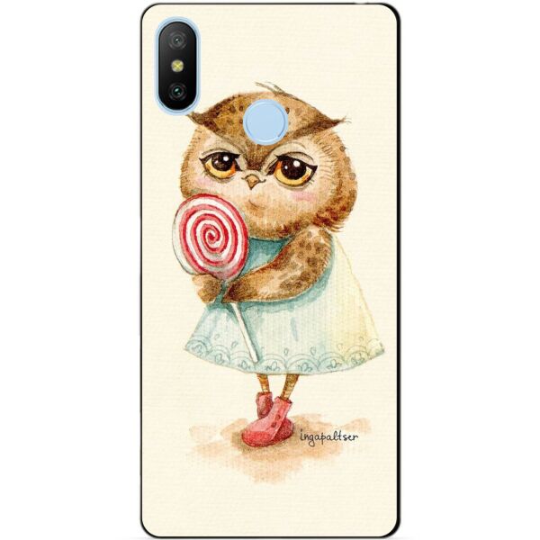 

Силиконовый бампер чехол Candy для Xiaomi Mi A2 Lite с рисунком Сова с леденцом