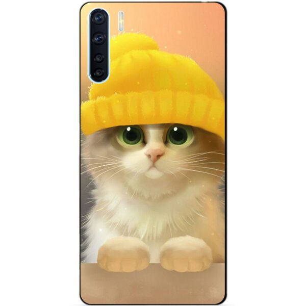 

Силиконовый бампер чехол Candy для Oppo A91 с рисунком Котик в шапке