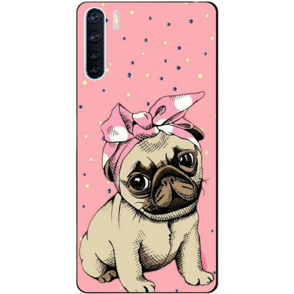 

Силиконовый бампер чехол Candy для Oppo A91 с рисунком Мопс