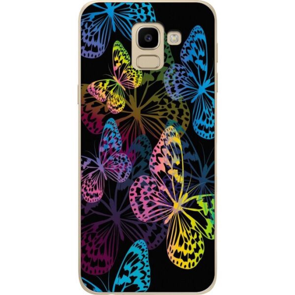 

Силиконовый чехол Candy для Samsung J6 2018 Galaxy J600 с рисунком Неоновые бабочки