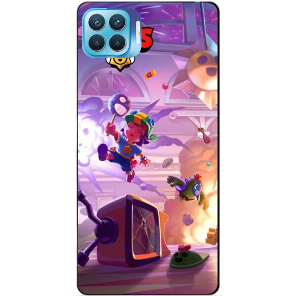 

Силиконовый бампер чехол Candy для Oppo Reno 4 Lite Бравл Старс Парк старр Сэнди