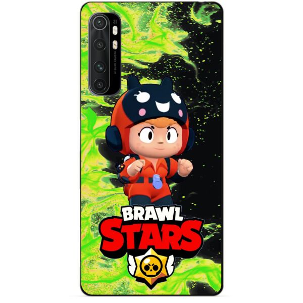 

Силиконовый бампер чехол Candy для Xiaomi Mi Note 10 Lite с Героем Бравл Старс Беа снайпер