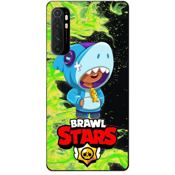 

Силиконовый бампер чехол Candy для Xiaomi Mi Note 10 Lite с Героем Бравл Старс Леон акула