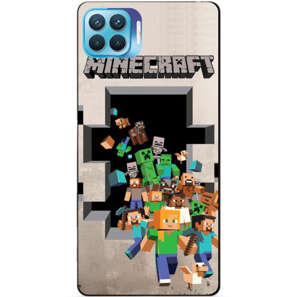 

Силиконовый бампер чехол Candy для Oppo Reno 4 Lite с игрой Minecraft