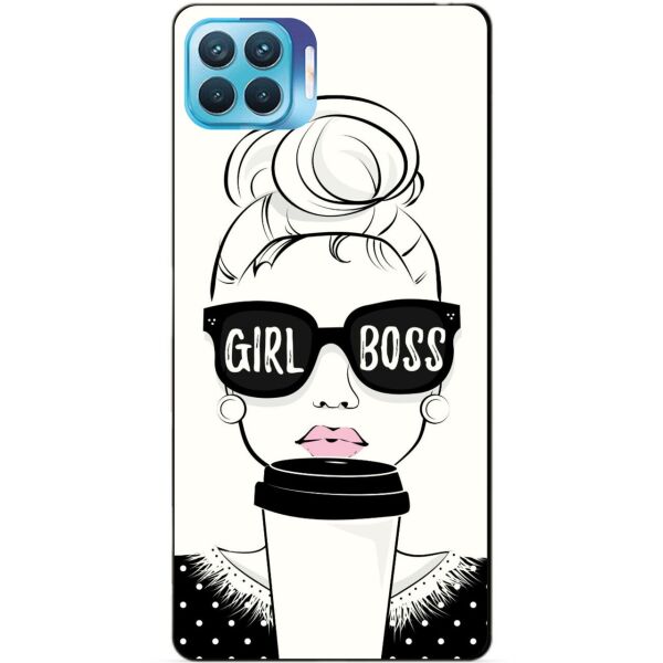 

Силиконовый бампер чехол Candy для Oppo Reno 4 Lite с рисунком Girl Boss