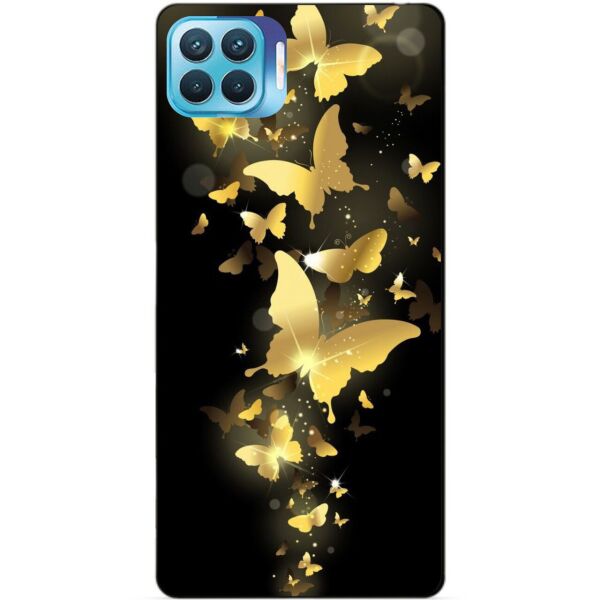 

Силиконовый бампер чехол Candy для Oppo Reno 4 Lite с рисунком Золотые Бабочки