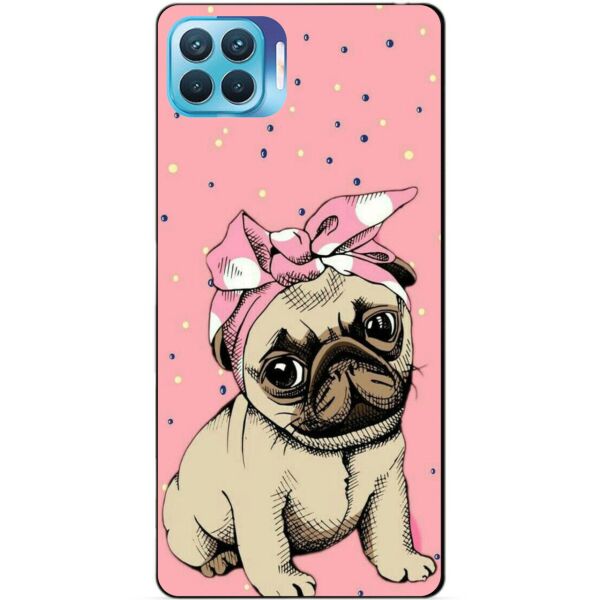 

Силиконовый бампер чехол Candy для Oppo Reno 4 Lite с рисунком Мопс