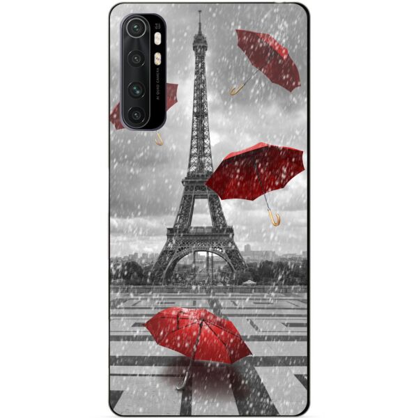 

Силиконовый бампер чехол Candy для Xiaomi Mi Note 10 Lite с рисунком Дождь в Париже