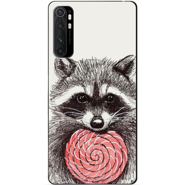 

Силиконовый бампер чехол Candy для Xiaomi Mi Note 10 Lite с рисунком Енот