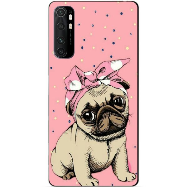 

Силиконовый бампер чехол Candy для Xiaomi Mi Note 10 Lite с рисунком Мопс