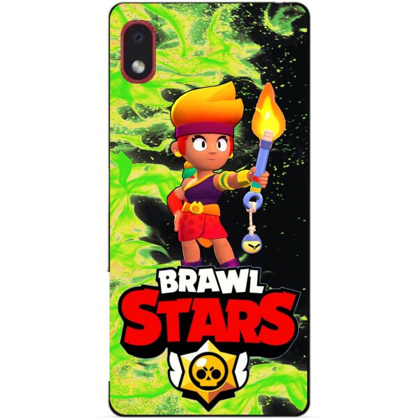 

Силиконовый бампер чехол Candy для Samsung A01 Core с героем Brawl Stars Амбер