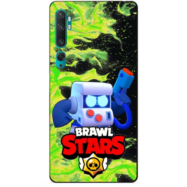 

Силиконовый бампер чехол Candy для Xiaomi Mi Note 10 с Героем Brawl Stars 8-Бит