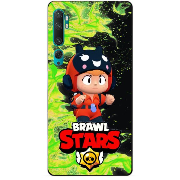 

Силиконовый бампер чехол Candy для Xiaomi Mi Note 10 с Героем Brawl Stars Беа снайпер