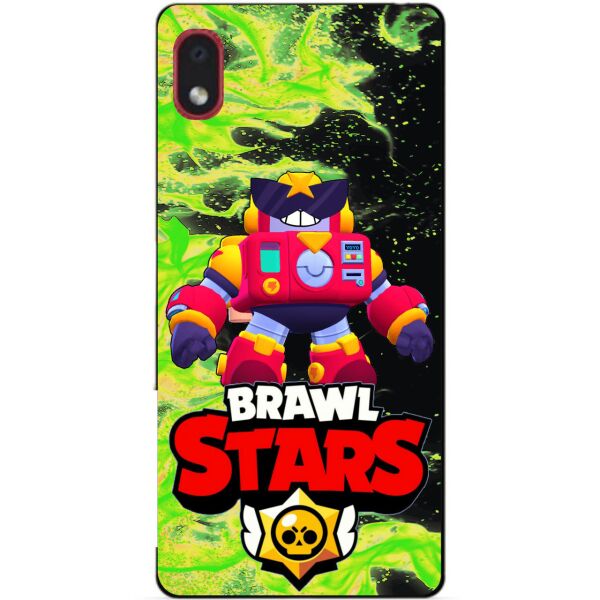 

Силиконовый бампер чехол Candy для Samsung A01 Core с героем Brawl Stars Вольт