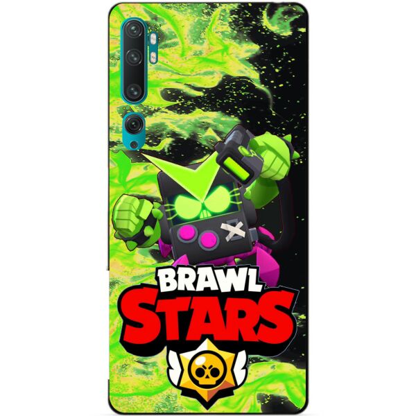 

Силиконовый бампер чехол Candy для Xiaomi Mi Note 10 с Героем Brawl Stars Вирус Бит