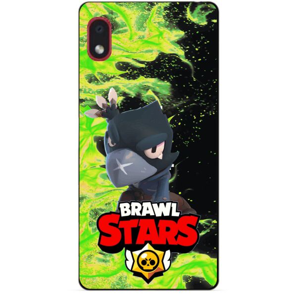 

Силиконовый бампер чехол Candy для Samsung A01 Core с героем Brawl Stars Ворон