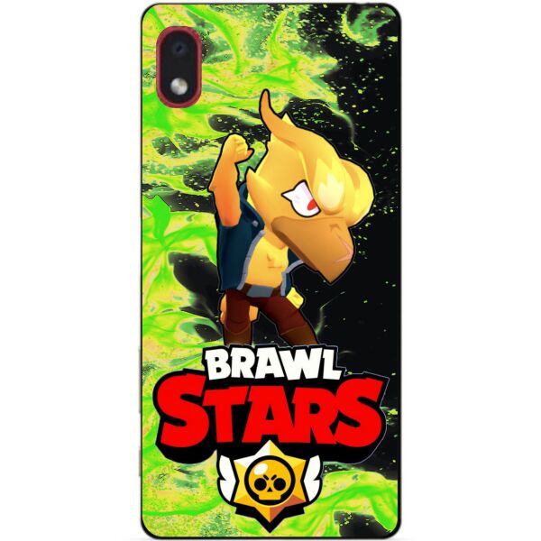 

Силиконовый бампер чехол Candy для Samsung A01 Core с героем Brawl Stars Ворон Феникс